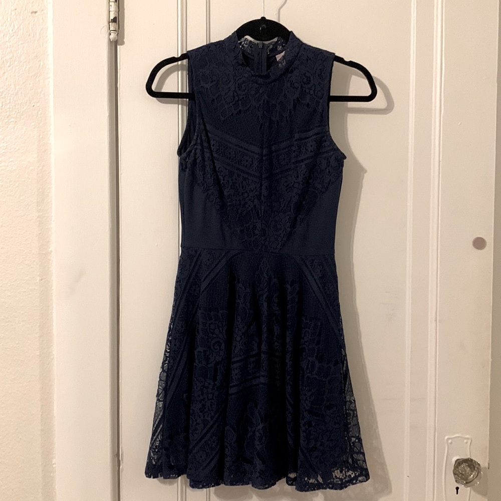 Francesca’s (brand Alya) blue lace dress